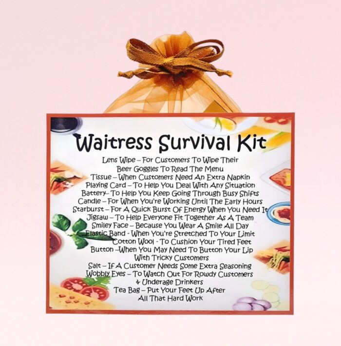 Fun Novelty Gift for a Waitress ~ Waitress Survival Kit
