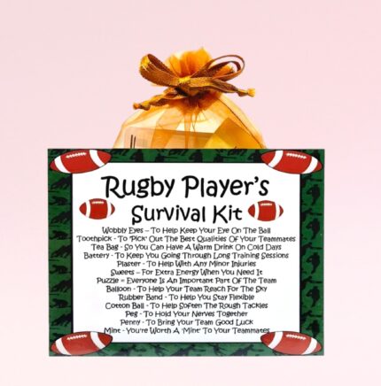 Fun Novelty Gift for a Rugby Player ~ Rugby Player's Survival Kit