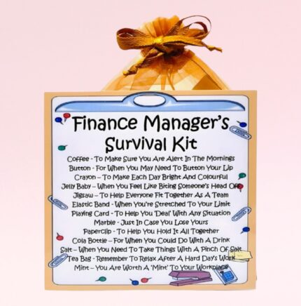 Novelty Gift for a Finance Manager ~ Finance Manager's Survival Kit