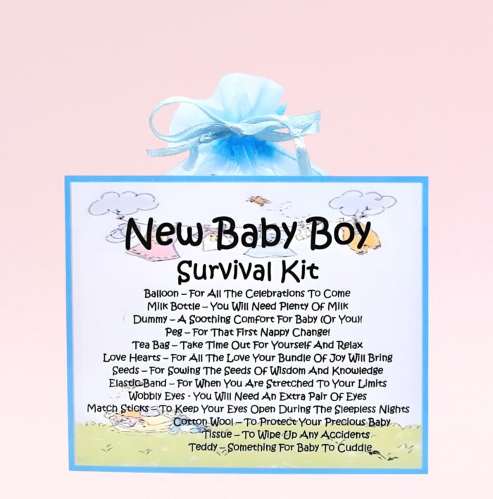 Fun Novelty Gift for a New Baby ~ New Baby Boy Survival Kit