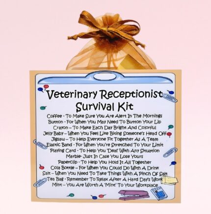 Fun Gift for a Veterinary Receptionist ~ Veterinary Receptionist Survival Kit