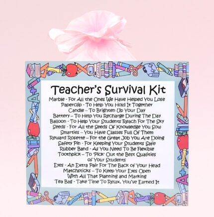 Fun Thank You Gift for a Teacher ~ Teacher's Survival Kit (Pink)