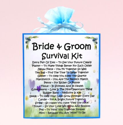 Fun Novelty Wedding Gift ~ Bride & Groom Survival Kit (Blue)