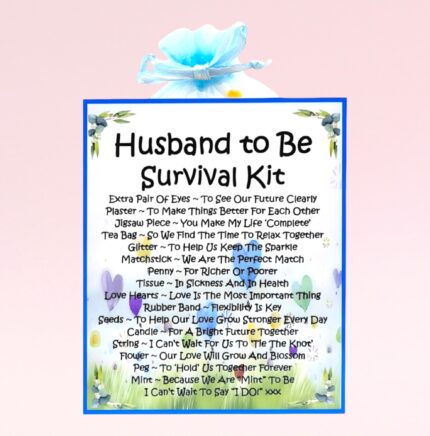 Sentimental Novelty Gift for a Husband To Be ~ Husband To Be Survival Kit