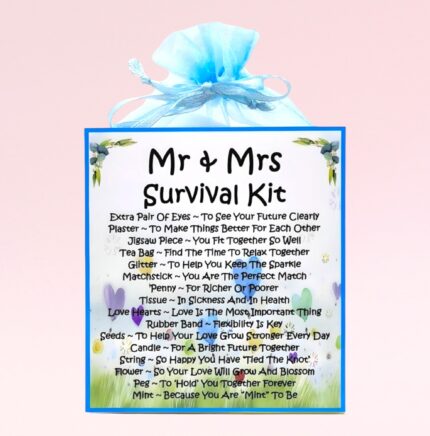 Fun Novelty Wedding Gift ~ Mr & Mrs Survival Kit (Blue)