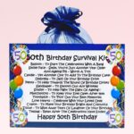 50th Birthday Survival Kit (Blue) ~ Fun Gift for a 50th Birthday