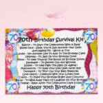 70th Birthday Survival Kit (Pink) ~ Fun Gift for a 70th Birthday