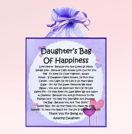 Sentimental Gift for a Daughter ~ Daughter's Bag of Happiness (Lilac)