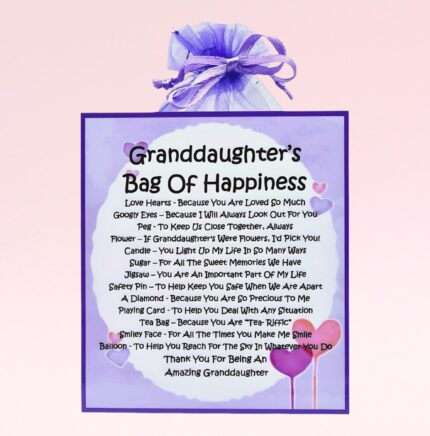 Keepsake Gift for a Granddaughter ~ Granddaughter's Bag of Happiness (Lilac)