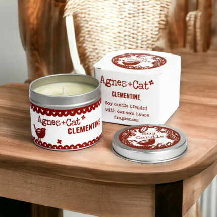 Natural Soy Wax Tin Candle from Agnes & Cat ~ Clementine