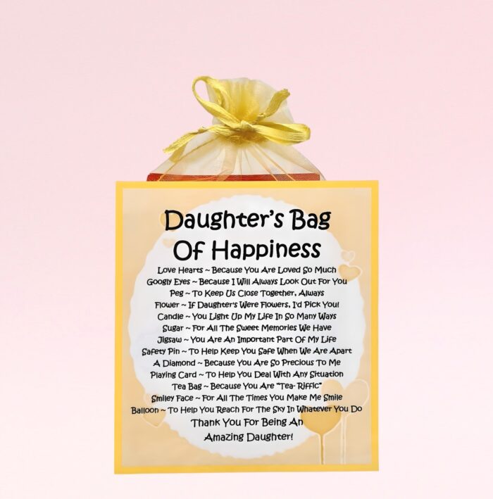 Sentimental Gift for a Daughter ~ Daughter's Bag of Happiness (Gold)