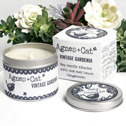 Natural Soy Wax Tin Candle from Agnes & Cat ~ Vintage Gardenia