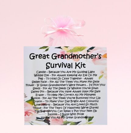 Sentimental Gift for a Great Grandmother ~ Great Grandmother's Survival Kit