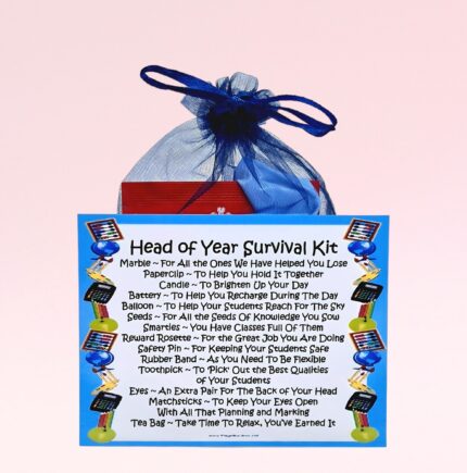 Fun Gift for a Head of Year ~ Head of Year Survival Kit (Blue)