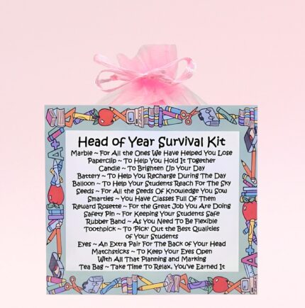 Fun Gift for a Head of Year ~ Head of Year Survival Kit (Pink)