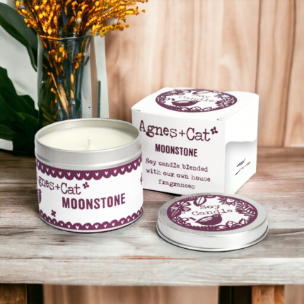 Natural Soy Wax Tin Candle from Agnes & Cat ~ Moonstone