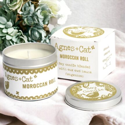 Natural Soy Wax Tin Candle from Agnes & Cat ~ Moroccan Roll