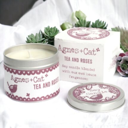 Natural Soy Wax Tin Candle from Agnes & Cat ~ Tea + Roses