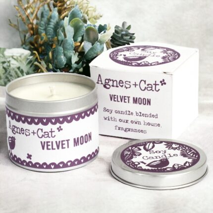 Natural Soy Wax Tin Candle from Agnes & Cat ~ Velvet Moon