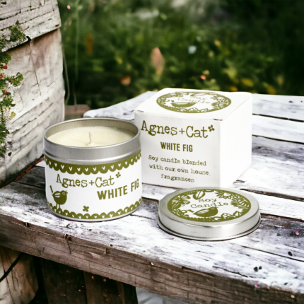 Natural Soy Wax Tin Candle from Agnes & Cat ~ White Fig