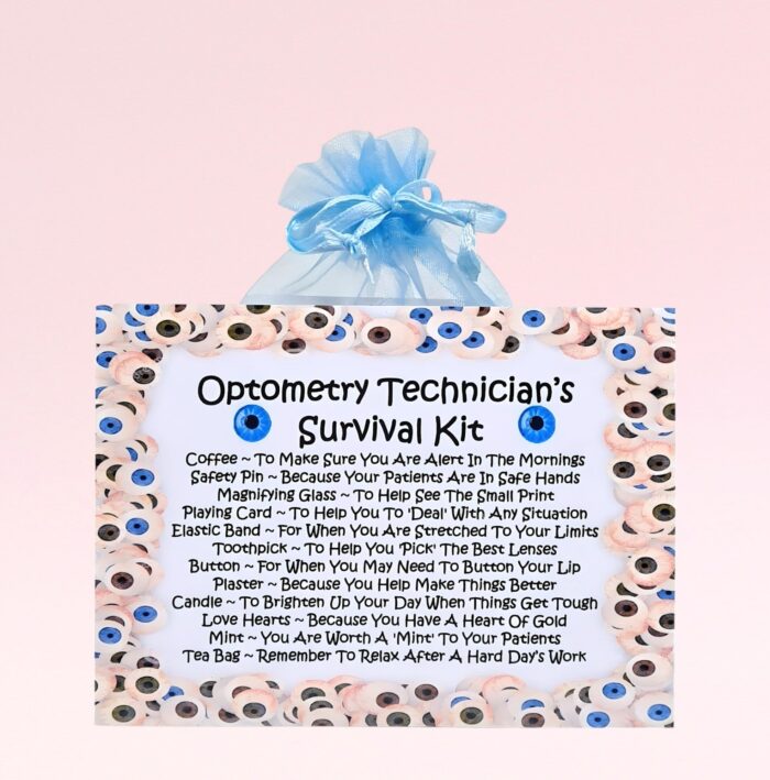 Fun Novelty Gift for an Optometry Technician ~ Optometry Technician's Survival Kit