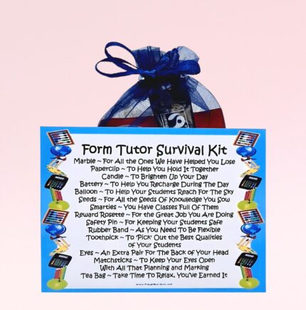 Fun Gift for a Form Tutor ~ Form Tutor Survival Kit (Blue)
