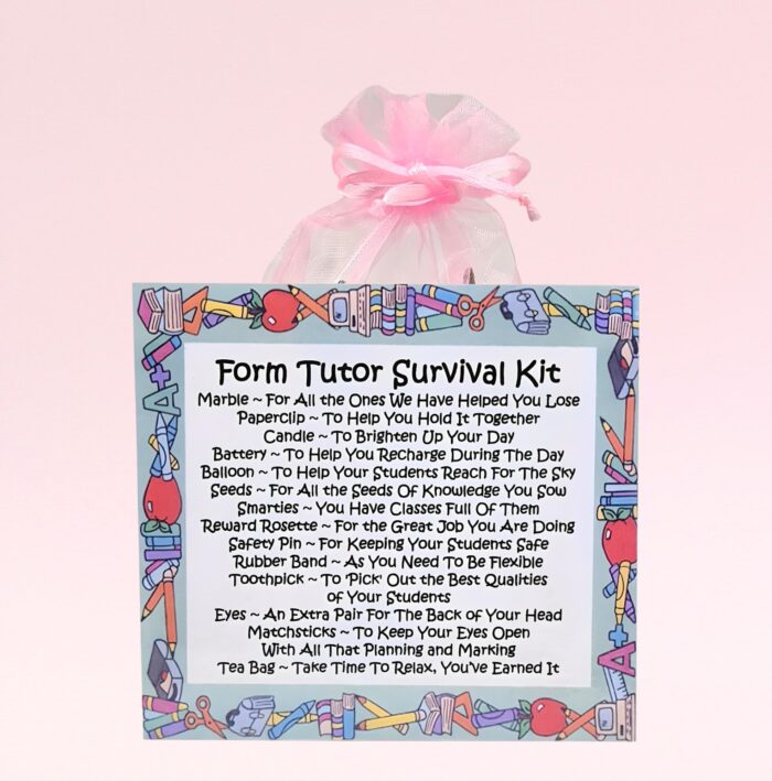 Fun Gift for a Form Tutor ~ Form Tutor Survival Kit (Pink)