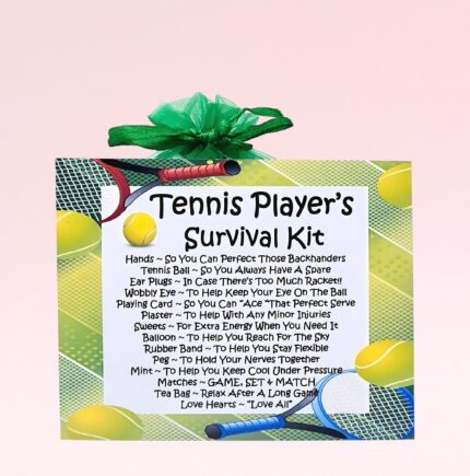 Novelty Gift for a Tennis Player ~ Tennis Player's Survival Kit
