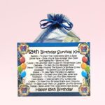 65th Birthday Survival Kit (Blue) ~ Fun Gift for a 65th Birthday