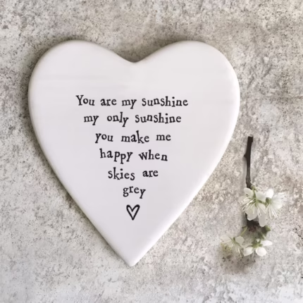 Porcelain Coaster from East of India ~ You Are My Sunshine